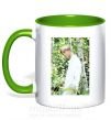 Чашка з кольоровою ручкою BTS Jimin Зелений фото