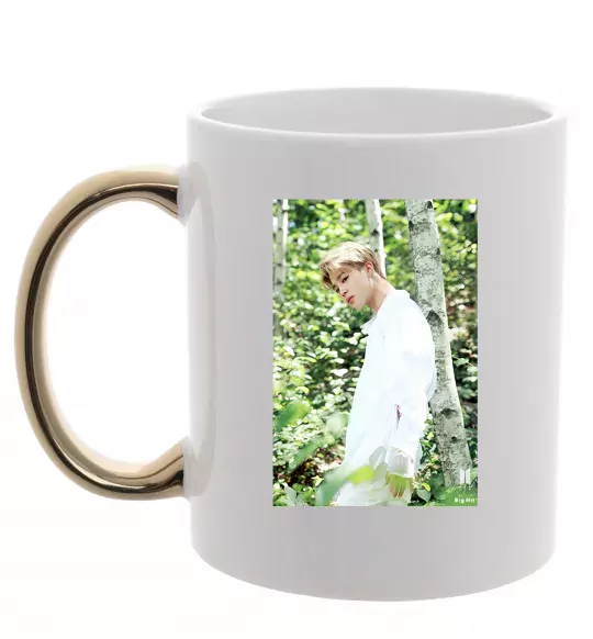 Чашка с цветной ручкой BTS Jimin Золото фото