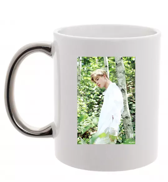 Чашка с цветной ручкой BTS Jimin Серебро фото