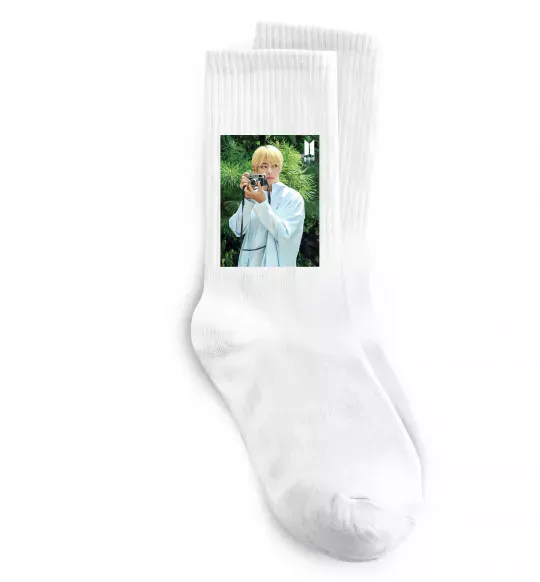 Шкарпетки BTS V with camera Білий фото