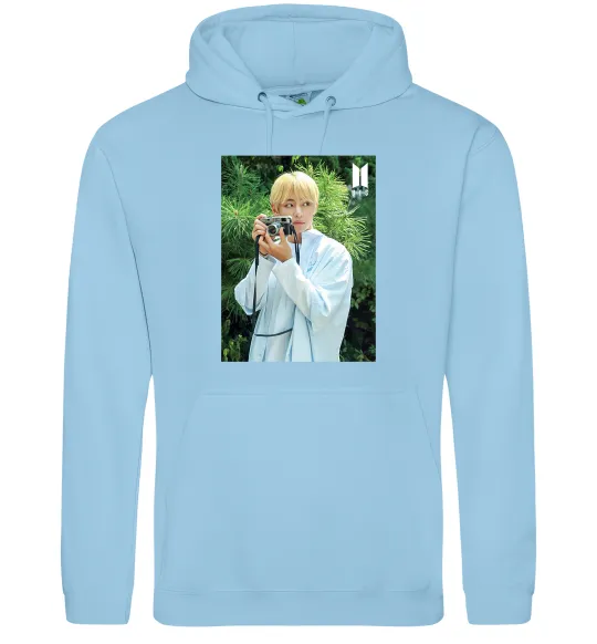 Жіноча толстовка (худі) BTS V with camera Блакитний фото