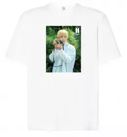 Футболка Оверсайз Jongkook long hair Белый фото