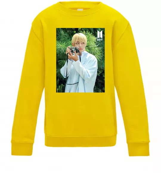 Дитячий світшот BTS V with camera Сонячно жовтий фото