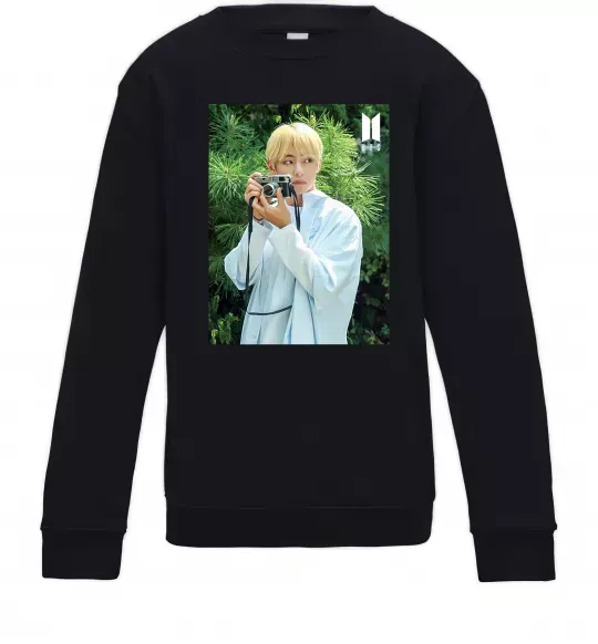 Дитячий світшот BTS V with camera Чорний фото