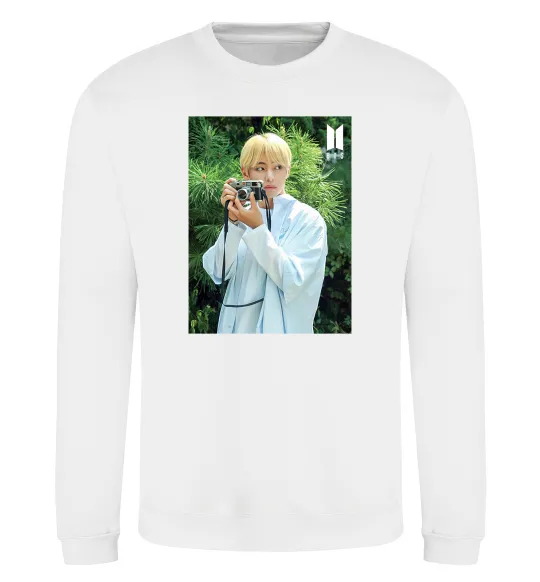 Свитшот BTS V with camera Белый фото