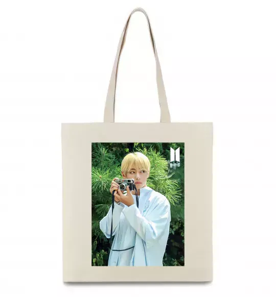 Еко-сумка BTS V with camera Бежевий фото