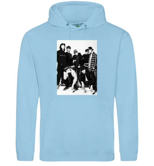 Мужская толстовка (худи) Bangtan Boys black Голубой фото