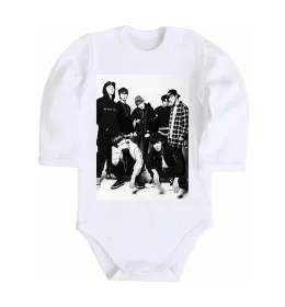 Детский боди Bangtan Boys black Белый фото