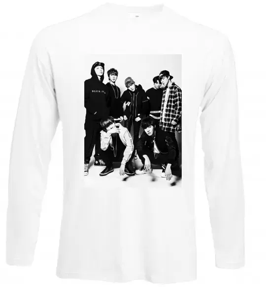 Лонгслив Bangtan Boys black Белый фото