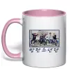 Чашка с цветной ручкой Bangtan sonyeondan Нежно розовый фото