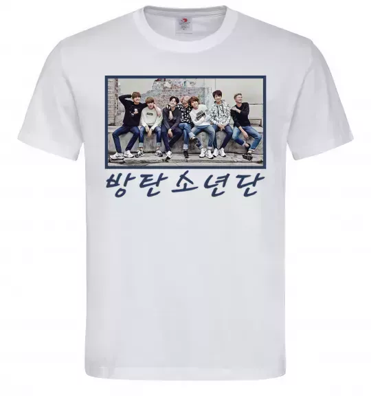 Мужская футболка Bangtan sonyeondan Белый фото