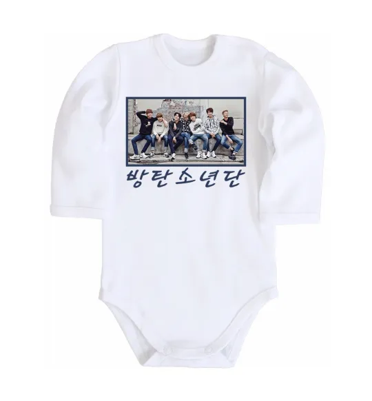 Детский боди Bangtan sonyeondan Белый фото
