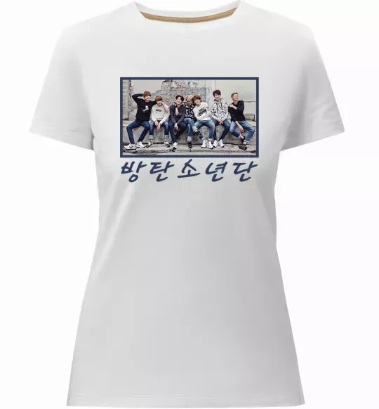 Женская премиум футболка Bangtan sonyeondan Белый фото