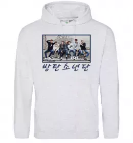 Женская толстовка (худи) Bangtan sonyeondan Серый меланж фото