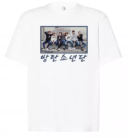 Футболка Оверсайз Bangtan sonyeondan Белый фото