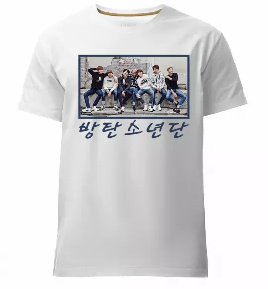 Чоловіча преміум футболка Bangtan sonyeondan Білий фото