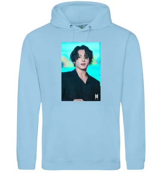 Чоловіча толстовка (худі) Jongkook long hair Блакитний фото