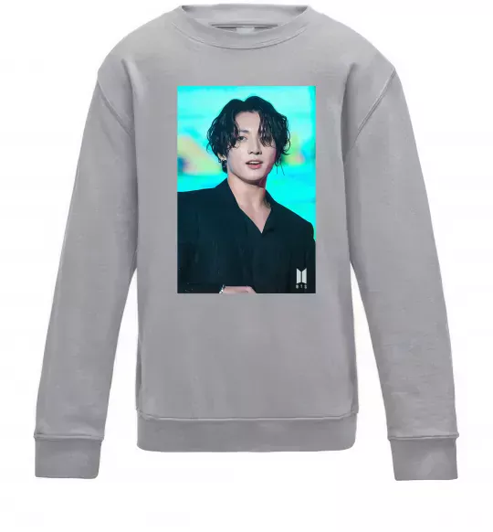 Детский Свитшот Jongkook long hair Серый меланж фото
