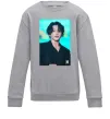 Детский Свитшот Jongkook long hair Серый меланж фото