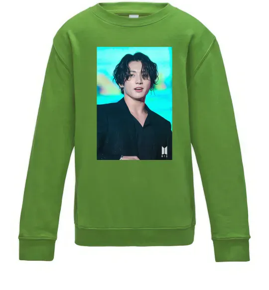 Детский Свитшот Jongkook long hair Лаймовый фото