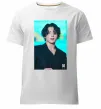 Мужская премиум футболка Jongkook long hair Белый фото