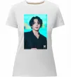 Жіноча преміум футболка Jongkook long hair Білий фото