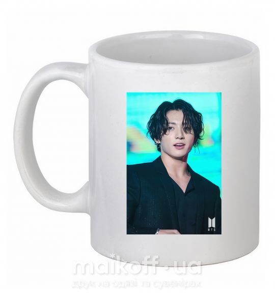 Чашка керамическая Jongkook long hair Белый фото