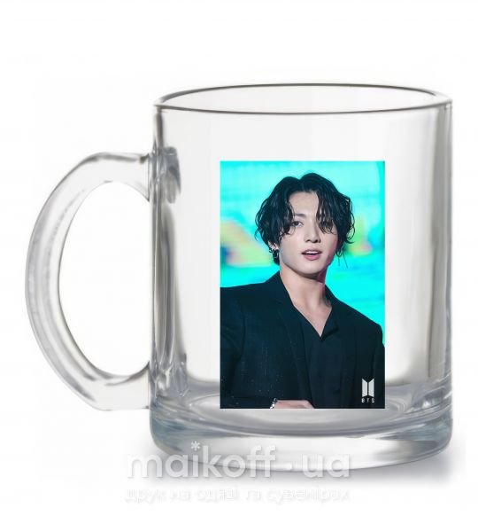 Чашка скляна Jongkook long hair Прозорий фото