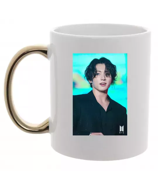 Чашка з кольоровою ручкою Jongkook long hair Золото фото