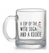 Чашка стеклянная A cup of Tae with Suga and a Kookie Прозрачный фото