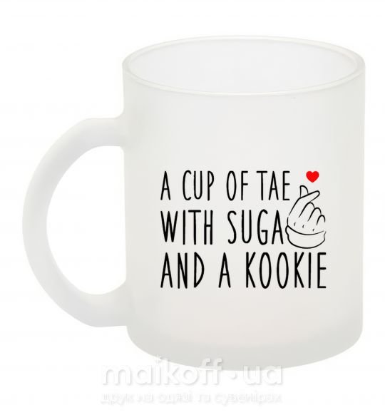 Чашка стеклянная A cup of Tae with Suga and a Kookie Фроузен фото