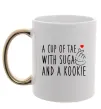 Чашка з кольоровою ручкою A cup of Tae with Suga and a Kookie Золото фото