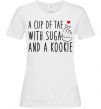 Женская футболка A cup of Tae with Suga and a Kookie Белый фото
