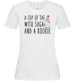 Жіноча футболка A cup of Tae with Suga and a Kookie Жіноча футболка A cup of Tae with Suga and a Kookie
