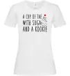 Жіноча футболка A cup of Tae with Suga and a Kookie Білий Жіноча футболка A cup of Tae with Suga and a Kookie Білий фото