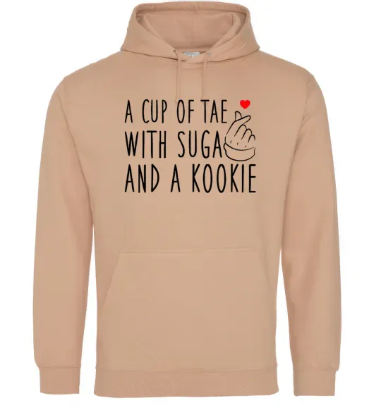 Женская толстовка (худи) A cup of Tae with Suga and a Kookie Песочный фото
