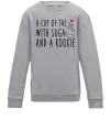Детский Свитшот A cup of Tae with Suga and a Kookie Серый меланж фото