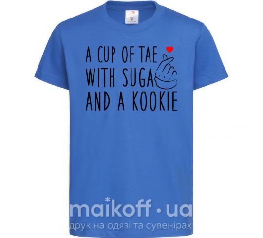 Дитяча футболка A cup of Tae with Suga and a Kookie Яскраво-синій фото
