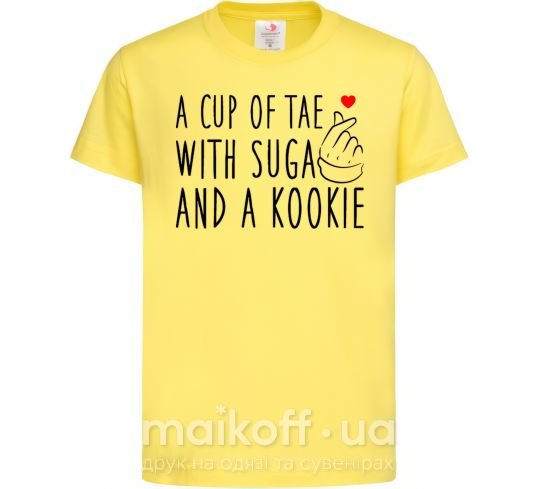 Дитяча футболка A cup of Tae with Suga and a Kookie Лимонний фото
