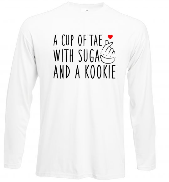 Лонгслів A cup of Tae with Suga and a Kookie Білий фото