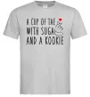 Мужская футболка A cup of Tae with Suga and a Kookie Серый фото