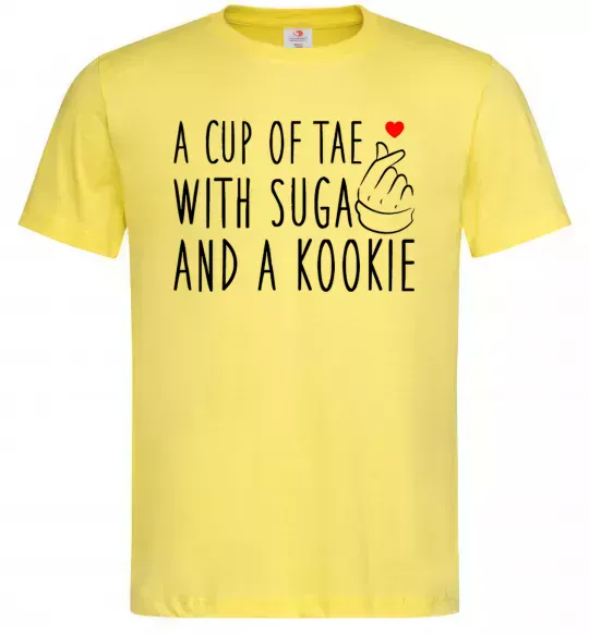 Мужская футболка A cup of Tae with Suga and a Kookie Лимонный фото