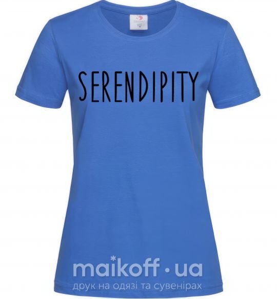 Жіноча футболка Serendipity Яскраво-синій фото