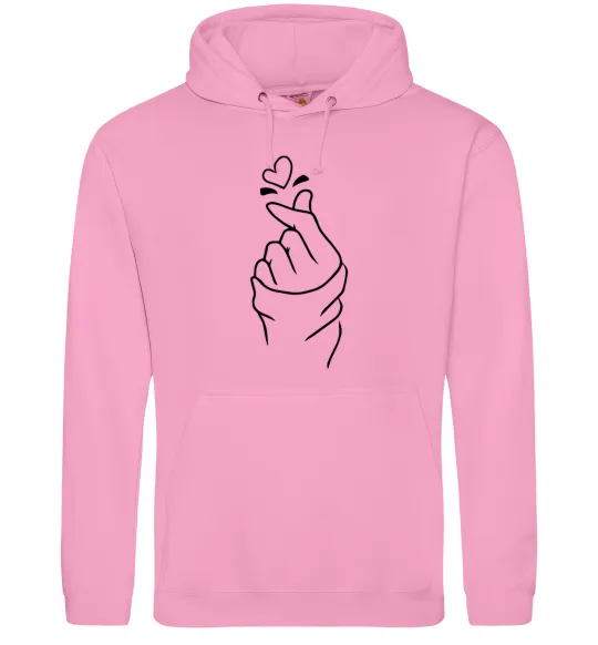 Мужская толстовка (худи) Korean heart Розовый фото