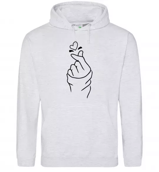 Чоловіча толстовка (худі) Korean heart Сірий меланж фото