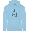 Мужская толстовка (худи) Korean heart Голубой фото