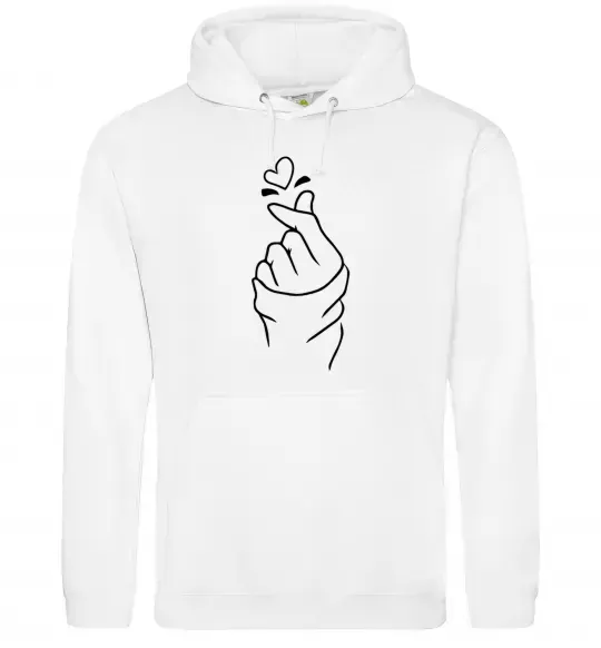 Женская толстовка (худи) Korean heart Белый фото