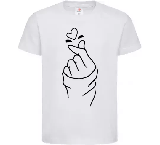 Дитяча футболка Korean heart Білий фото