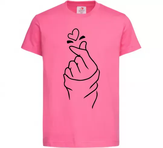 Дитяча футболка Korean heart Яскраво-рожевий фото