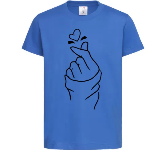 Дитяча футболка Korean heart Яскраво-синій фото